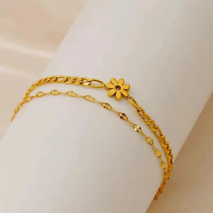 Lunar Bloom Chain Bracelet 2Moon Jewellery