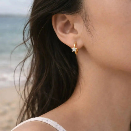 Astral Spark Huggie Earrings 2Moon Jewellery