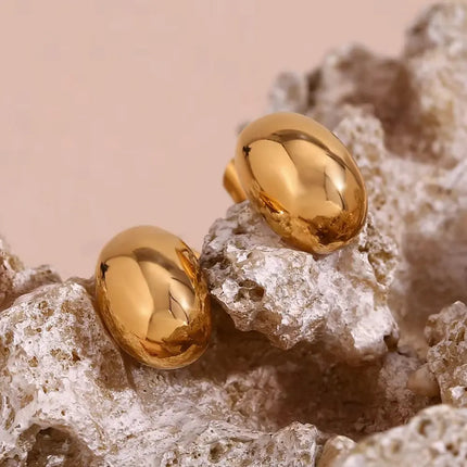 Golden Pebble Stud Earrings | 2Moon Jewellery