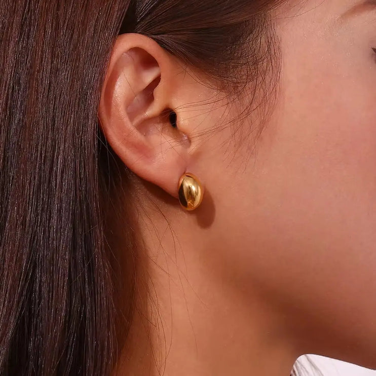 Golden Pebble Stud Earrings | 2Moon Jewellery