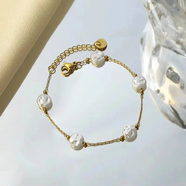 Pearl Station Chain Bracelet | 2Moon Jewellery