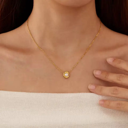 Pearl Halo Pendant Necklace 2Moon Jewellery