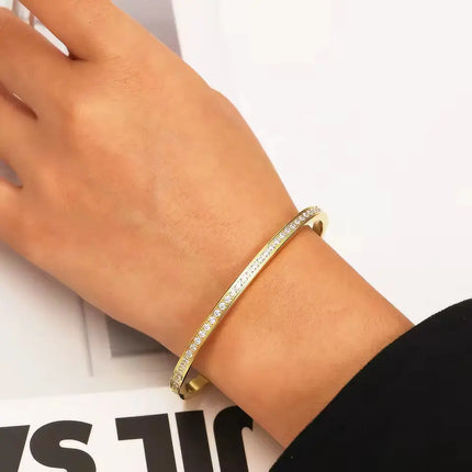 The Milky Way Bracelet | Gold Pavé Bangle Bracelet with Zircon – 2Moon Jewellery