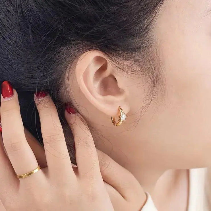 Astral Spark Huggie Earrings 2Moon Jewellery