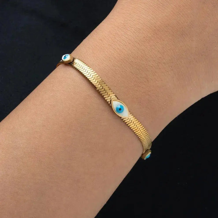 Blue Eye Chain Bracelet 2Moon Jewellery