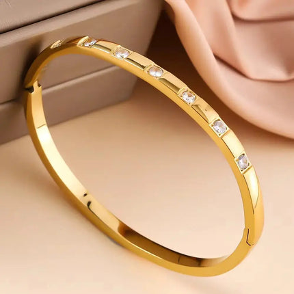 The Planet Uranus Bracelet | Gold Pavé Bangle Bracelet – 2Moon Jewellery