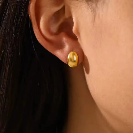 Golden Pebble Stud Earrings | 2Moon Jewellery