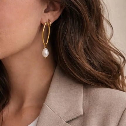 Aurora Drop Pearl Earrings 2Moon Jewellery