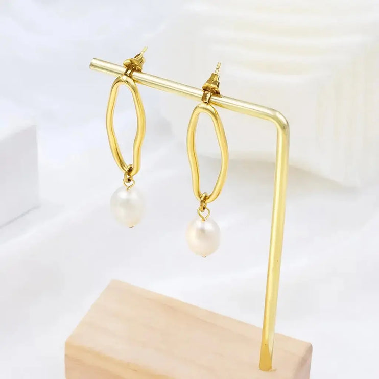 Aurora Drop Pearl Earrings 2Moon Jewellery
