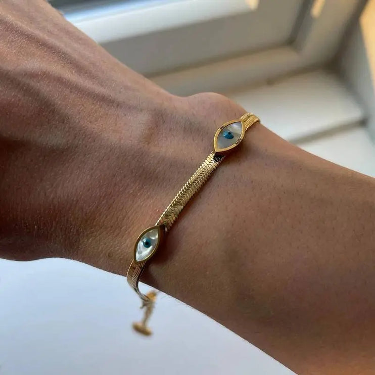 Blue Eye Chain Bracelet 2Moon Jewellery