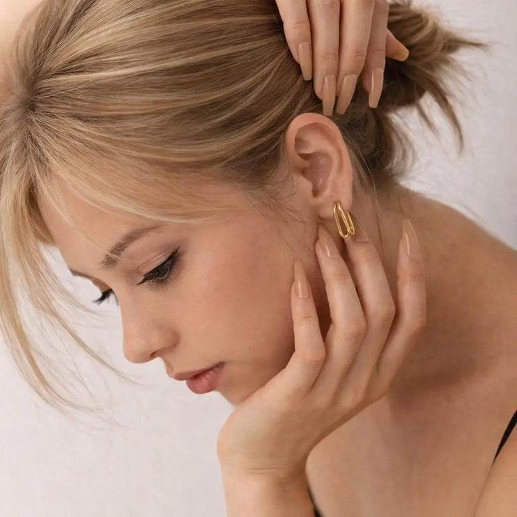 Lunar Curve Hoop Earrings 2Moon Jewellery