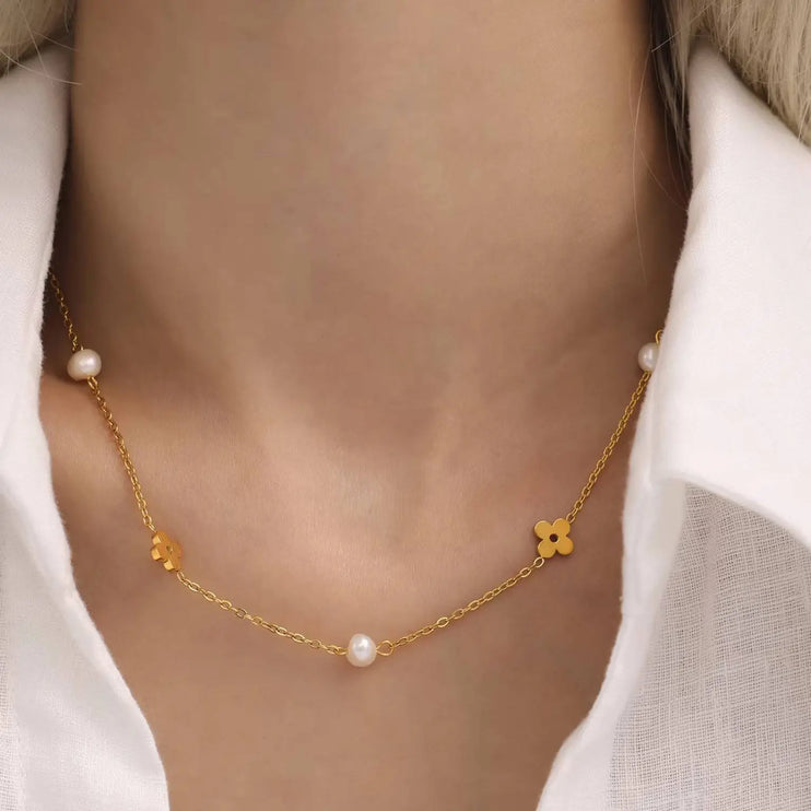 Petal & Pearl Necklace 2Moon Jewellery