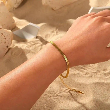 Serpent Chain Bracelet | Gold Snake Chain Bracelet – 2Moon Jewellery