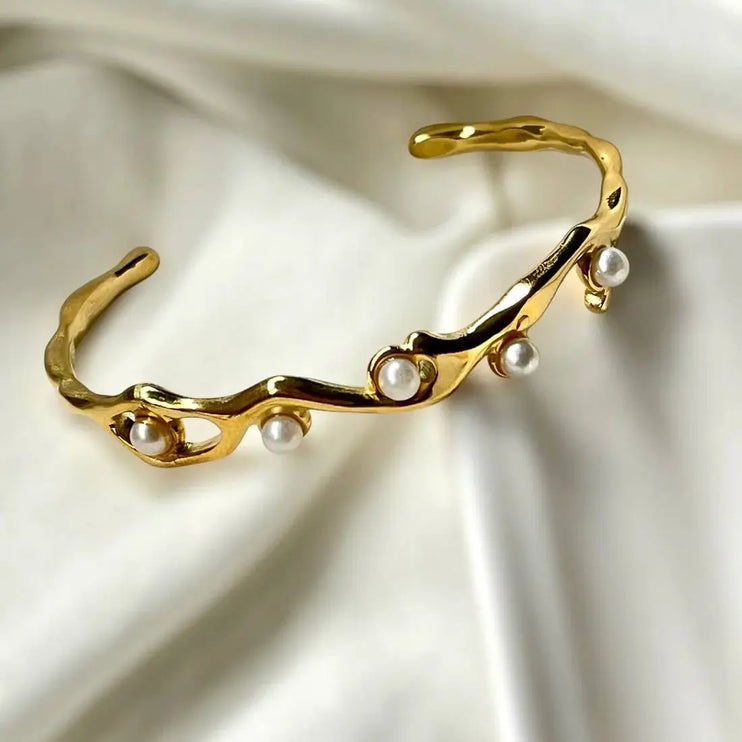 Pearlwave Cuff - 2Moon Jewellery