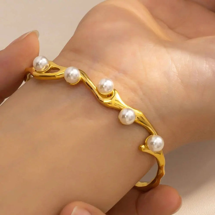 Pearlwave Cuff - 2Moon Jewellery