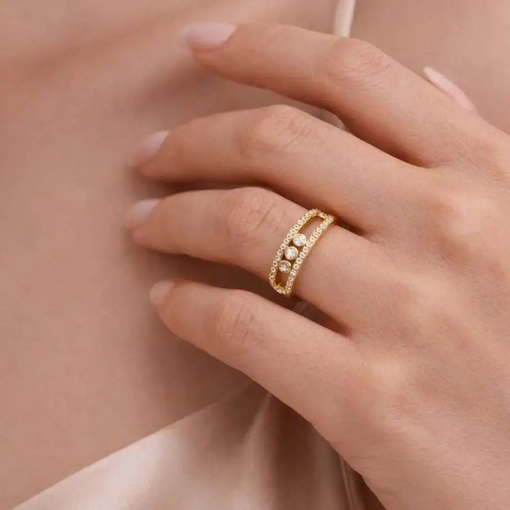 Crystal Orbit Ring 2Moon Jewellery