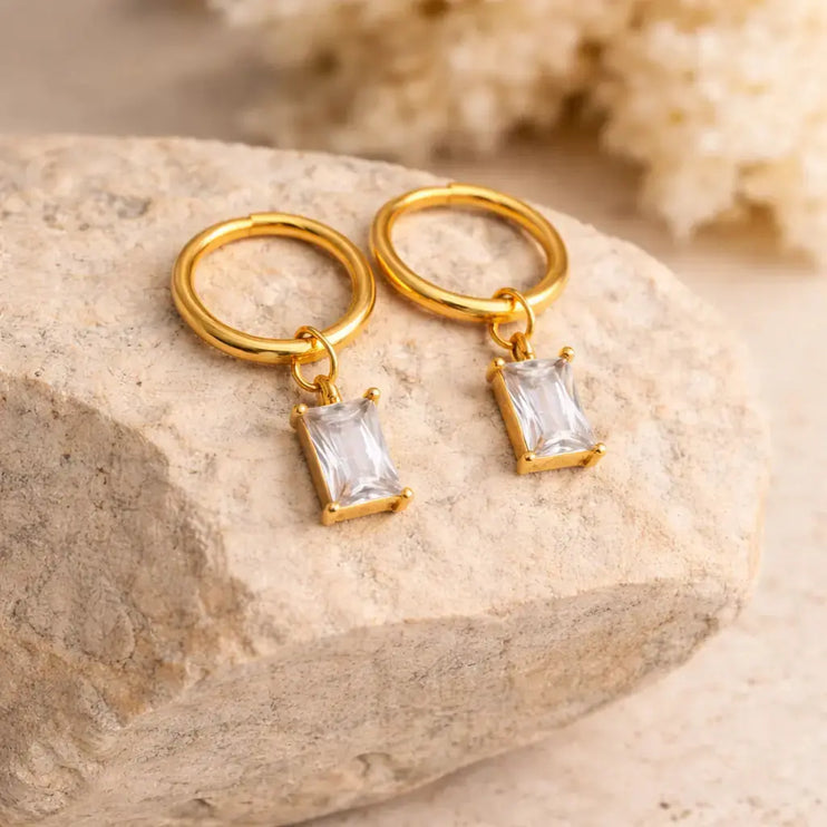 Lunar Prism Huggie Earrings 2Moon Jewellery